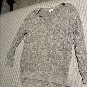 Lucky Brand Heather Gray V-Neck Sweater